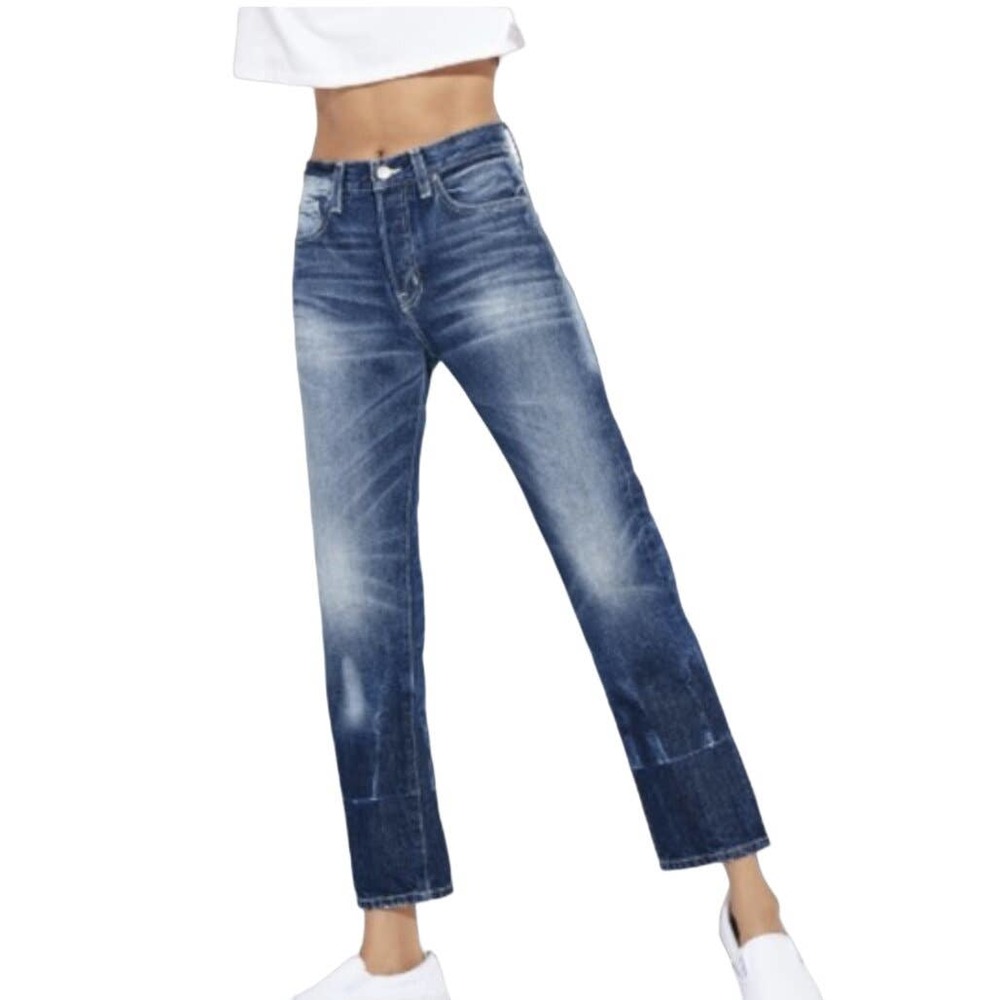 AYR Womens The Crush High-Rise Straight Leg Mom Jeans Barracuda Wash Size 27